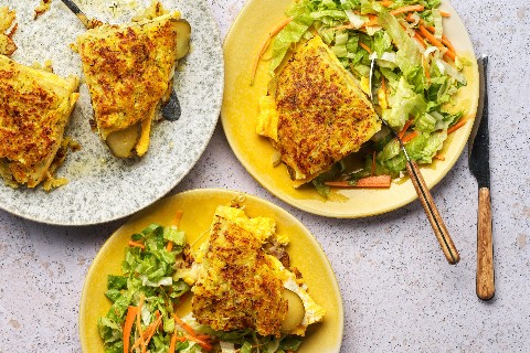 Rösti Sandwiches mit Ei und Käse