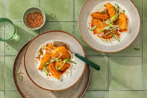 Kohlrabi on feta with crunchy buckwheat