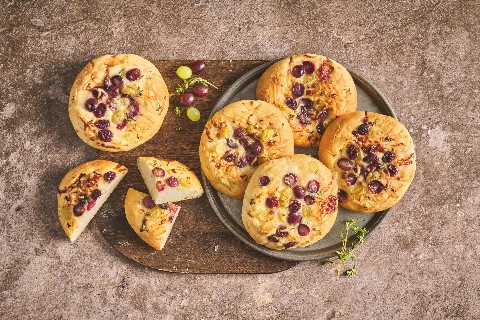 Gruyère & grape focaccias