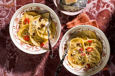 Zwiebel-Ricotta-Ravioli
