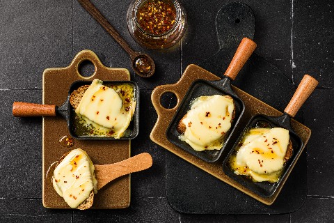Hot honey raclette bruschette