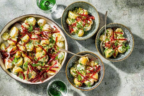 Potato and air-dried meat salad