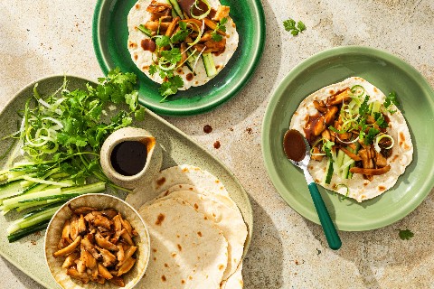 Hoisin mushroom pancakes