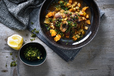 Ossibuchi con ratatouille invernale