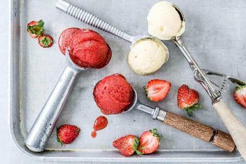 Strawberry and pineapple sorbet