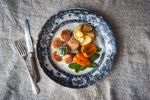 Noix de Saint-Jacques et pommes de terre