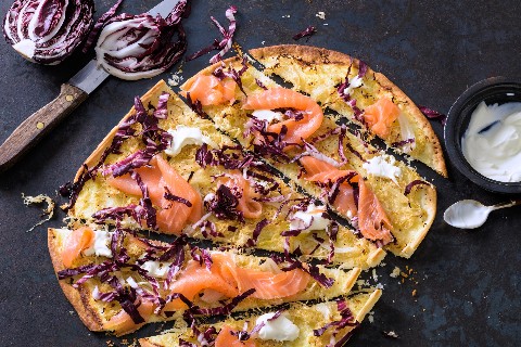 Lachs auf Sauerkraut-Tarte