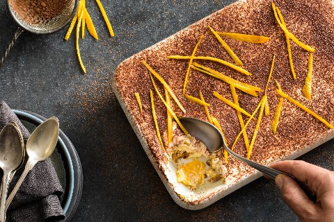 Tiramisù al panettone e arance