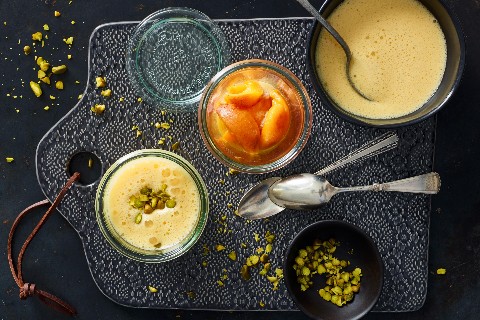 Zabaione con ­albicocche