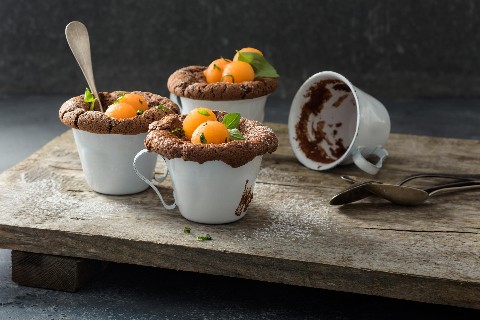 Tortine al cioccolato con melone