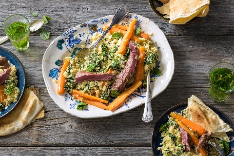 Couscous with lamb fillets